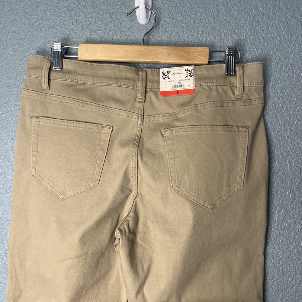 NWT Women's JACHS Girlfriend Tan Straight Leg Ankle Pant Size 8 - Picture 6 of 7
